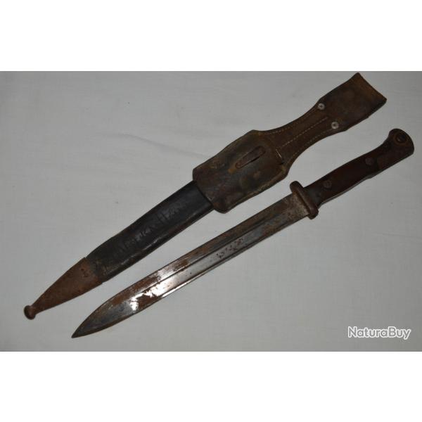 BAIONNETTE MAUSER MODELE 1884/98 1� MODELE-POUR FUSIL MAUSER G.98-AVEC GOUSSET DATE 1916-MITRAILLEUR