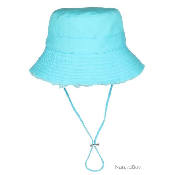 Chapeau Bob Bleu Ciel en Coton Prestige Urban avec Ficelle Myxjack Taille unique Bleu