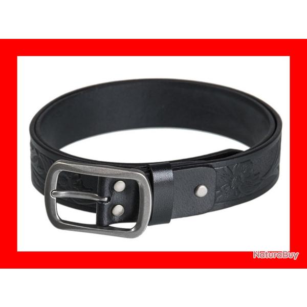 CEINTURE WESTERN EN CUIR 100CM NOIRE
