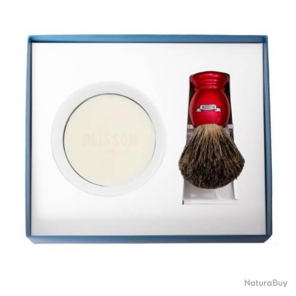 954840 Coffret rasage Plisson "Essentiel" rouge nacr�