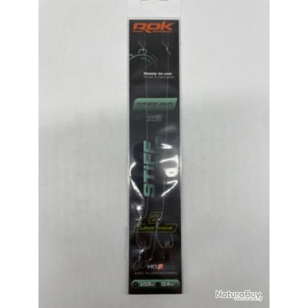 2 bas de ligne carpe Rok Stiff Rig Curve Shank