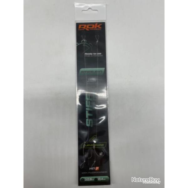 2 bas de ligne carpe Rok Stiff Rig 4 Curve Shank