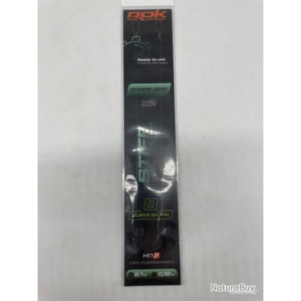2 bas de ligne carpe Rok Stiff Rig 8 Curve Shank