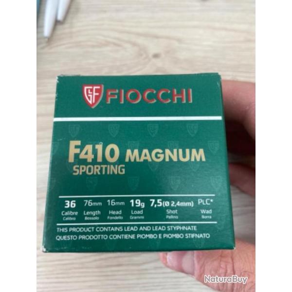 50 Cartouches fiocchi f410 Magnum 19gr plomb 7.5