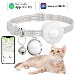 Collier Chat GPS Smart AirTag pour iPhone Apple Find My -Blanc 20260729082522