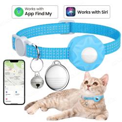 Collier Chat GPS Smart AirTag pour iPhone Apple Find My -Bleu 20260729082522