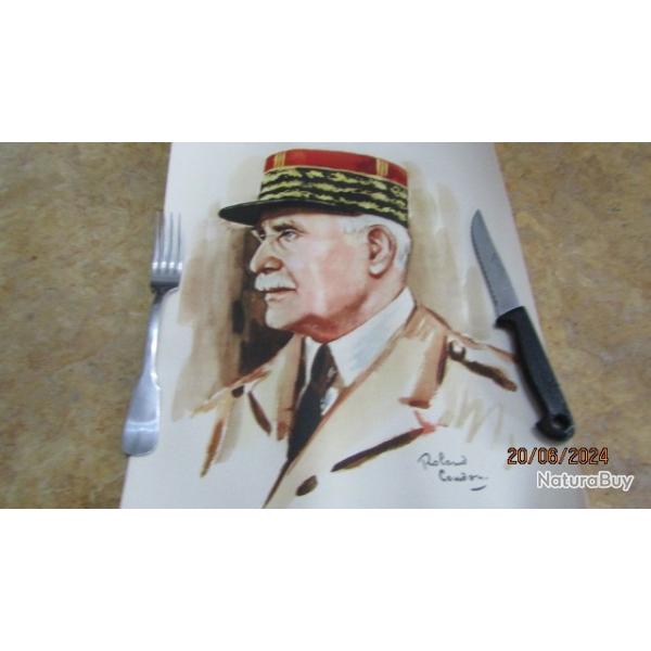 affiche officielle portrait Philippe P�tain mar�chal de France Etat Fran�ais sortie mairie