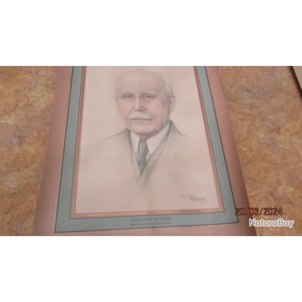 affiche officielle papier fin Philippe P�tain mar�chal de France Etat Fran�ais sortie mairie