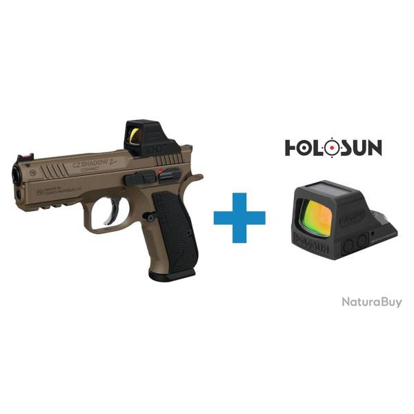 PISTOLET CZ SHADOW 2 COMPACT + POINT ROUGE HOLOSUN 508T-RD EDITION LIMITEE