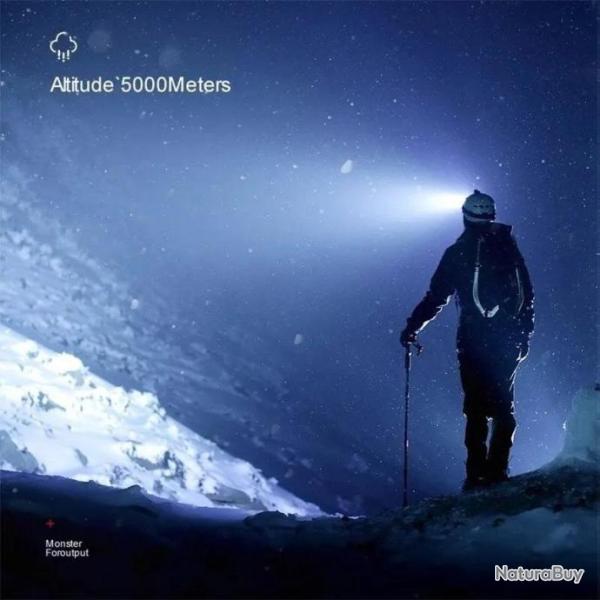 Lampe 5 led lampe frontale rechargeable  batterie 18650 int�gr�e Offre limit�.Promo sp�ciale �t�. A