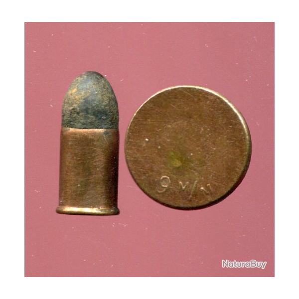 9 x 15 R revolver � percussion centrale - �tui laiton cuivre - Marquage en relief : 9M/M