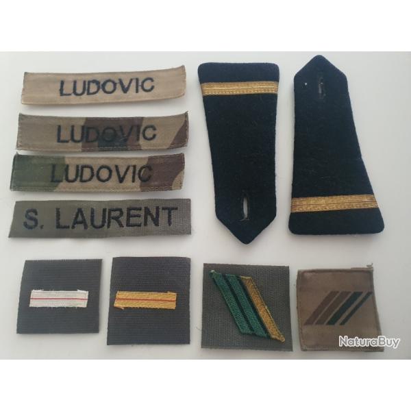 Ensemble grades �paulettes bandes patronymiques