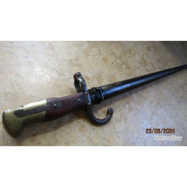 baionnette jus monomatricule fusil Gras fourreau Manufacture d'armes St Etienne mai 1879 poin�ons