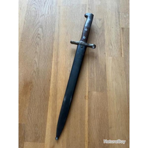 Ba�onnette suisse pour fusil Smidt et rubin,mod�le 1918, waffenfabrik neuhausen.