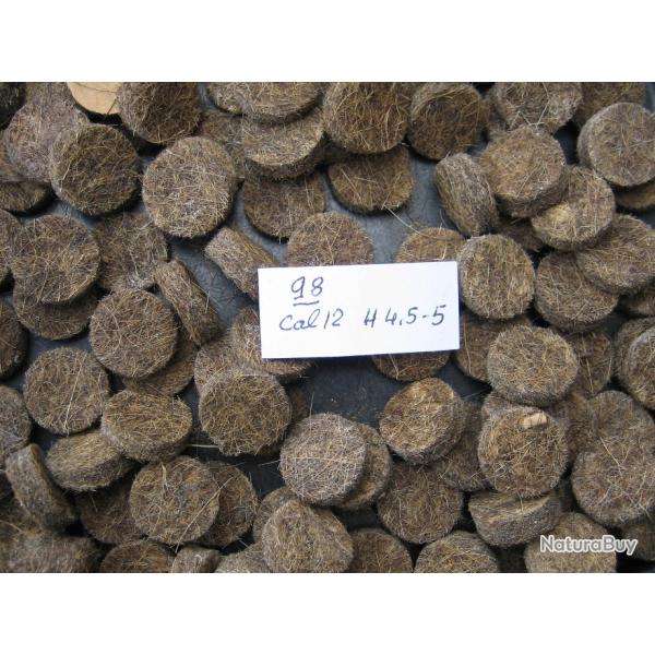 98  Bourres  feutre  sec  cal  12  hauteur  4  �  5 mm