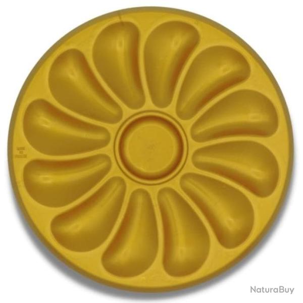 Assiettes A Huitres  OR 12 Compartiments +1 Pour Le Citron, Sauce. Fabrication Franaise  20 Cm