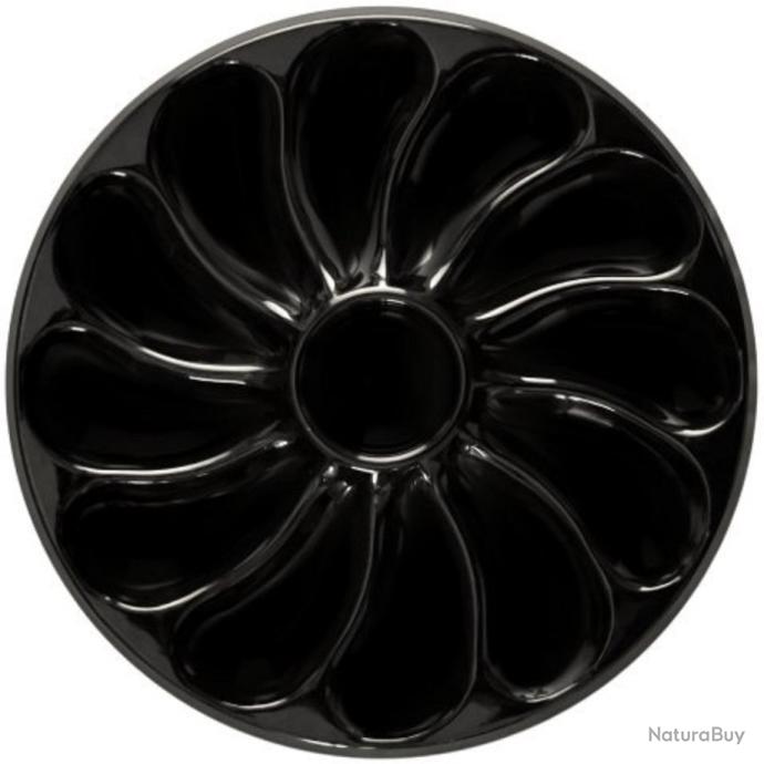 Assiette à Huîtres Or 12 Compartiments + 1 Pour Citron - Fabrication Française Diamètre 30.5 Cm