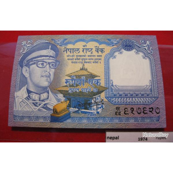 n�pal  billet de 1 rupee 1974 neuf
