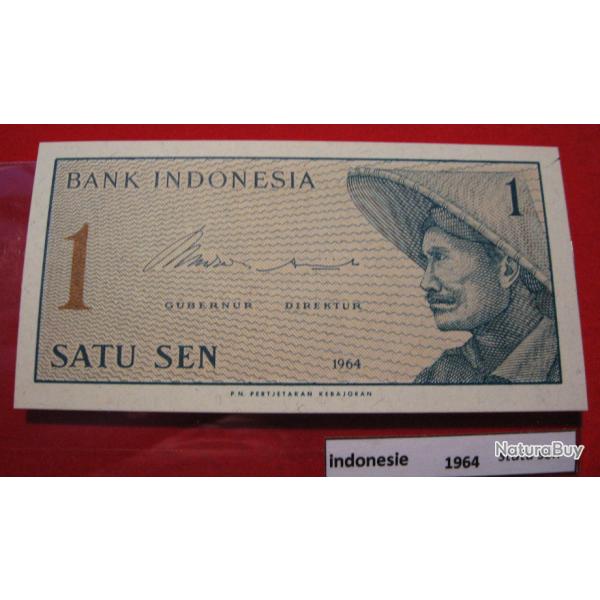 indonesie billet de 1 statu sen 1964 neuf