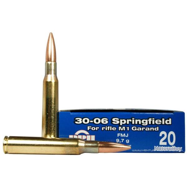 Cartouches PPU Calibre 30-06 SPRINGFIELD SPECIAL GARAND FMJ 150grs - Boite de 20 unit�s