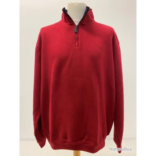 Sweat col zipp� rouge fonc� - LOVERGREEN