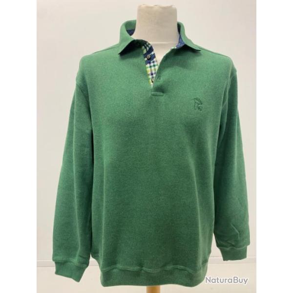 Sweat col boutonn� vert - LOVERGREEN