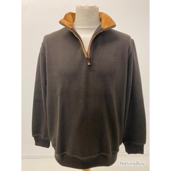 Sweat col zipp� chocolat - LOVERGREEN