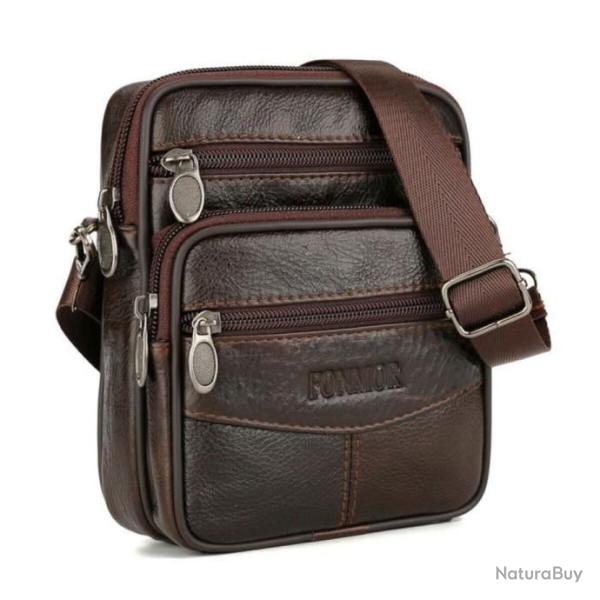 SACOCHE Sac bandouli�re Cuir V�ritable Hommes Vintage avec Sangle r�glable