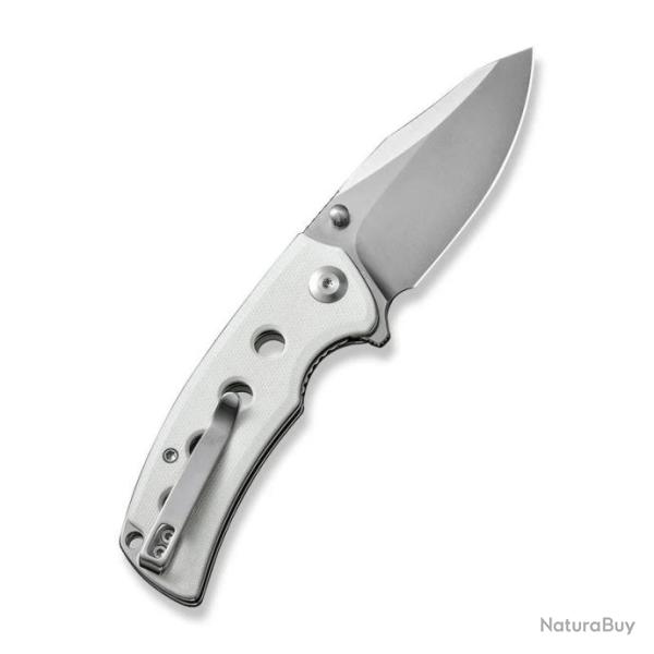 Couteau Sencut Excalis White Manche G10 Lame Acier 9Cr18MoV Tanto Reverse Satin IKBS Clip S230682