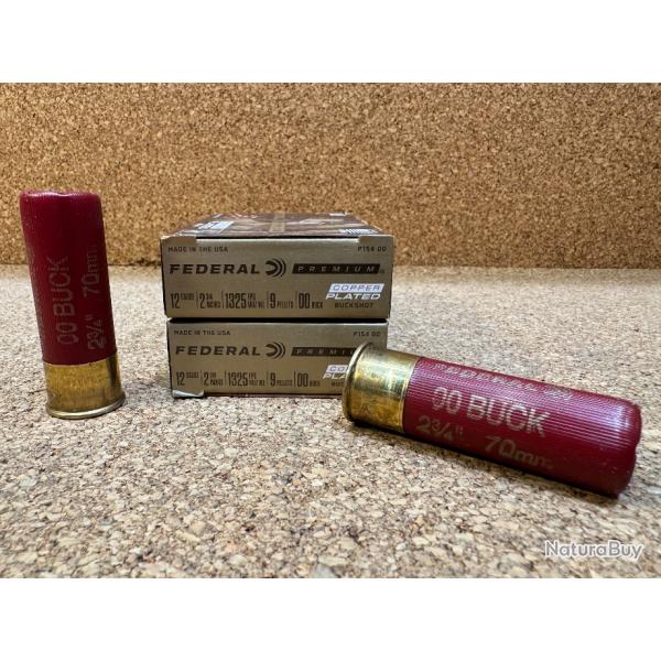 10 Chevrotines, 2 Boites  Federal cuivr�es 12/70 9 grains