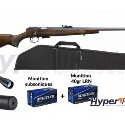 Pack Carabine 22lr CZ 457 Luxe + Lunette + Silencieux + Housse