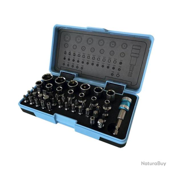 Coffret douilles 1/4" avec embouts inox Leman 45 pi�ces