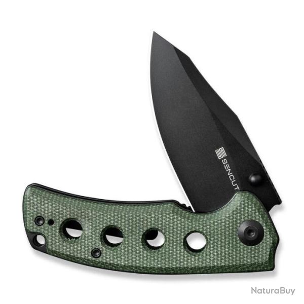 Couteau Sencut Excalis Green Manche Micarta Lame Acier 9Cr18MoV Tanto Reverse Blk IKBS S230683