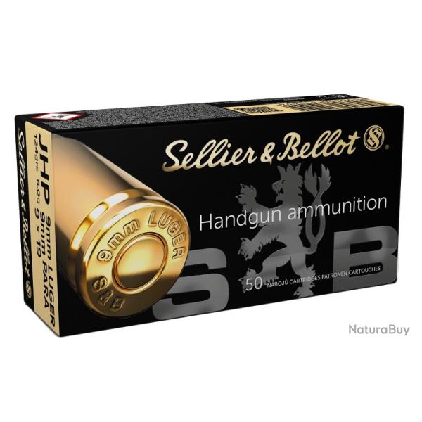 Munitions SELLIER&BELLOT cal.9mm jhp 124gr 8g par 50