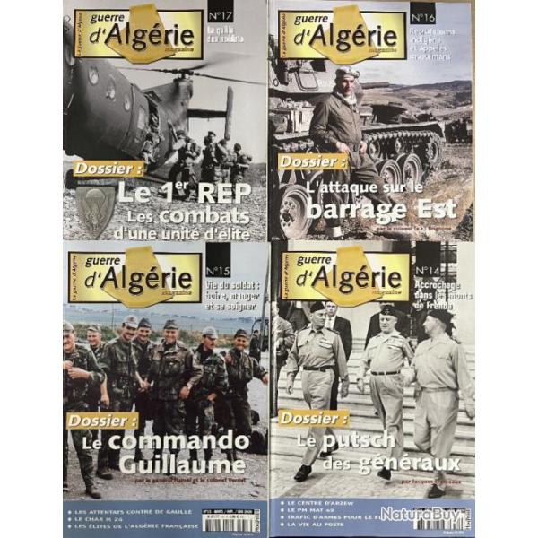Lot de 4 Magazines La Guerre d'Algrie No 14, 15, 16 & 17