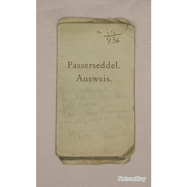 Ausweis laiss� passer Su�dois 1941 WW2