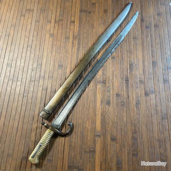 BA�ONNETTE SABRE CHASSEPOT 1866 MANUFACTURE IMP�RIALE DE St Etienne DE 1868