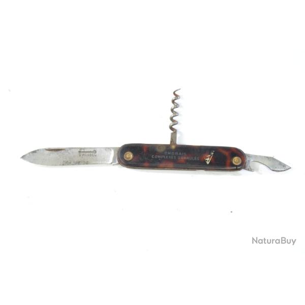 Ancien couteau de poche pliant multifonctions PRADEL publicit� engrais complexes granul�s PEC