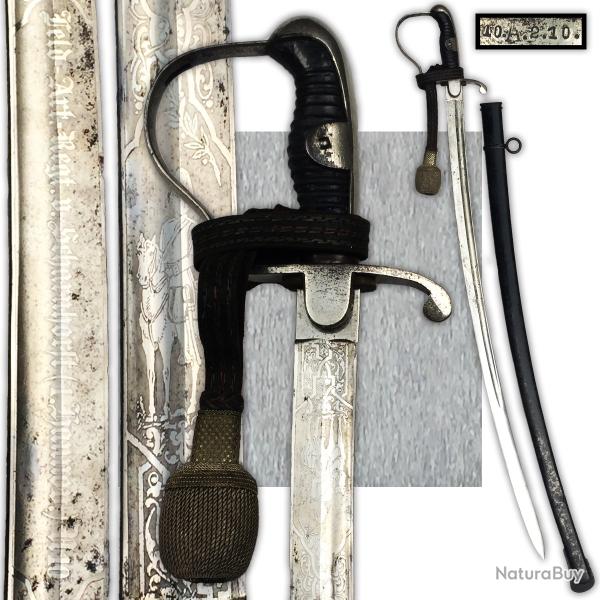 RARISSIME SABRE LUXE PRUSSIEN OFFICIER SUP. RGIMENT '' 10.A.21.0 '' LAME GRAVE ARTILLERIE ORIGINAL