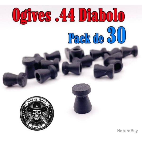 Balle tir r�duit .44 ogive diabolo plastique - Pack de 30 - Bast3D