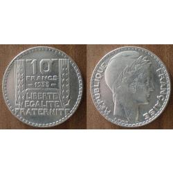 France 10 Francs 1933 Turin Piece Argent Franc