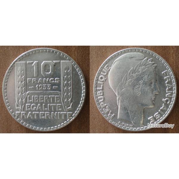 France 10 Francs 1933 Turin Piece Argent Franc