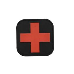Patch M&eacute;dical - Croix Rouge/Noire - velcro - Livraison gratuite
