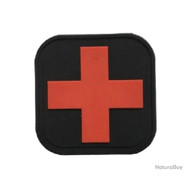 Patch M�dical - Croix rouge/noire - velcro - Livraison gratuite