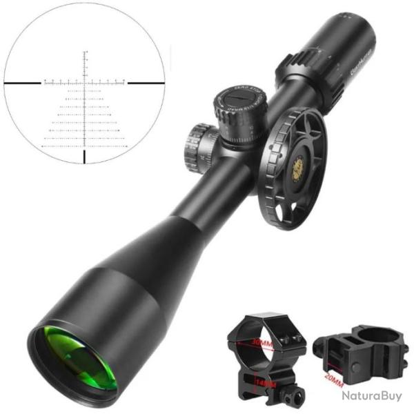 Lunette HD Gen2 6-24x50 FFP Zero Stop R�ticule Grav� Collier 20mm Bas Tactique Chasse WestHunter