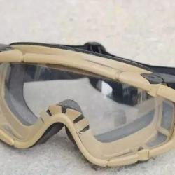 Masque tactique FMA Tan - 2 &eacute;crans + Boitier de rangement