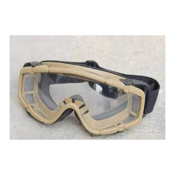 Masque tactique FMA Tan - 2 �crans + Boitier de rangement