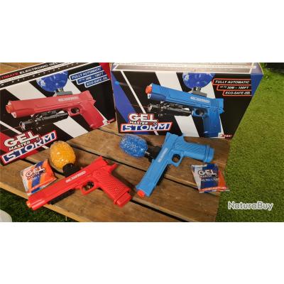 Annonce billes paintball : Pistolet GelMaster Storm Bleu - complet