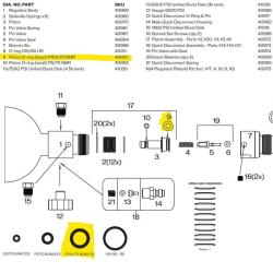 Grand Joint de Piston NBR P10A/70 9 r&eacute;gulateurs Tippmann Empire