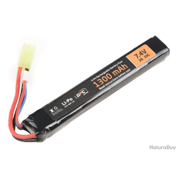 Batterie Li-Po -7.4V 1300 mAh Stick 25C - GFE